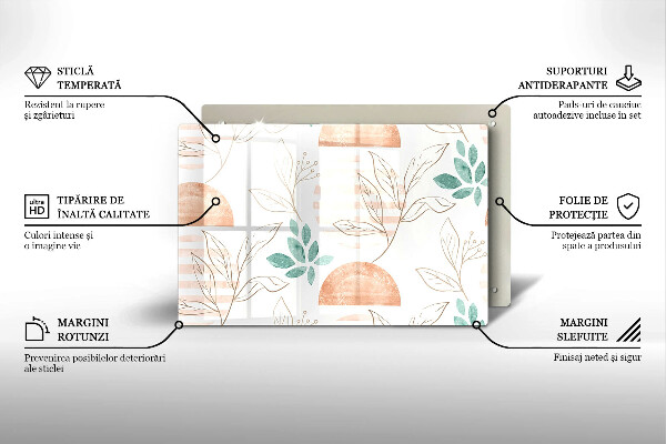 Protection plaque induction Modèle de feuilles de bohème