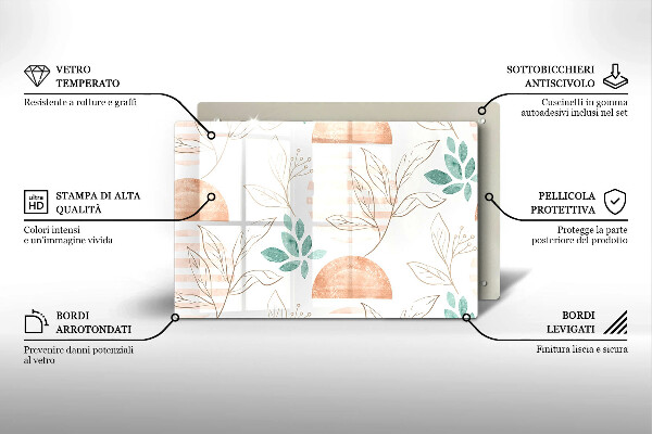 Protection plaque induction Modèle de feuilles de bohème