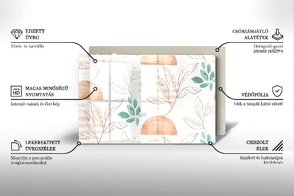 Protection plaque induction Modèle de feuilles de bohème