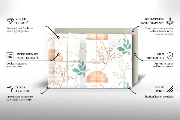 Protection plaque induction Modèle de feuilles de bohème