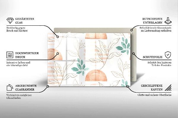 Protection plaque induction Modèle de feuilles de bohème