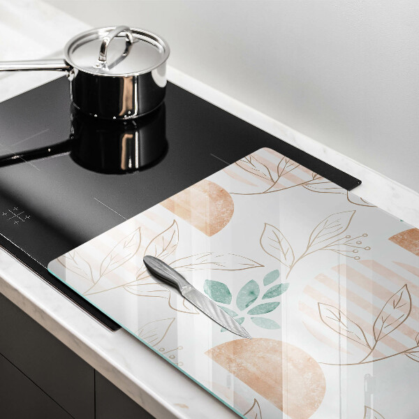 Protection plaque induction Modèle de feuilles de bohème