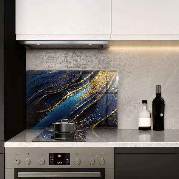 Protège plaque de cuisson Abstraction bleu marine