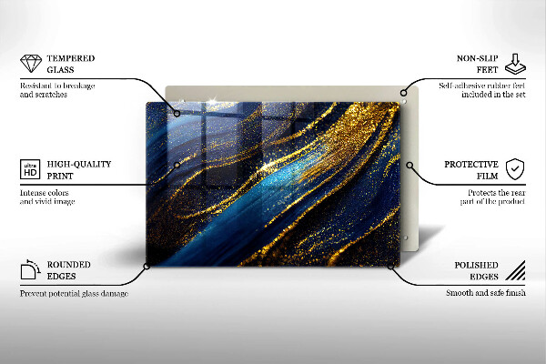 Protège plaque de cuisson Abstraction bleu marine