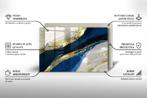 Protège plaque de cuisson Texture avec de l'or