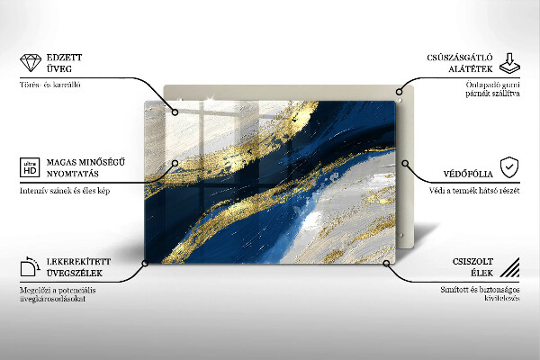 Protège plaque de cuisson Texture avec de l'or