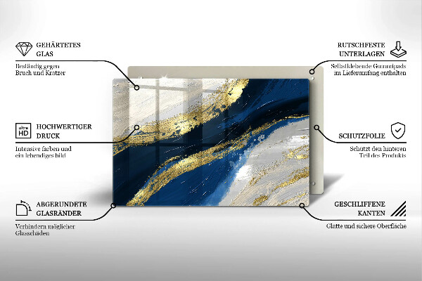 Protège plaque de cuisson Texture avec de l'or