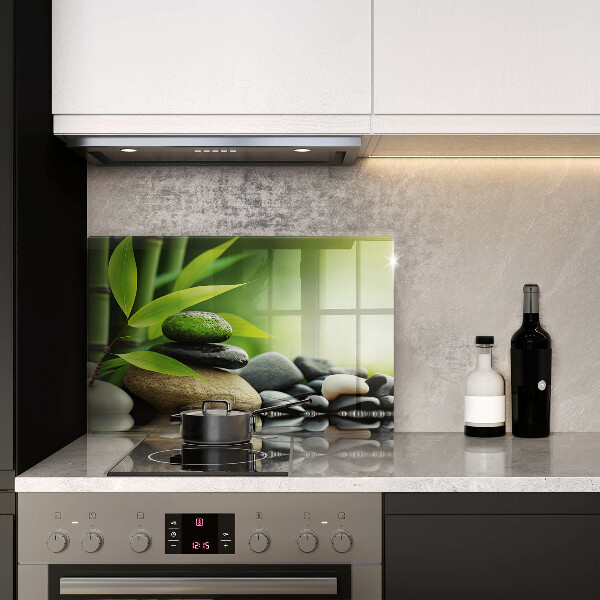 Protège plaque de cuisson Pierres de bambou zen