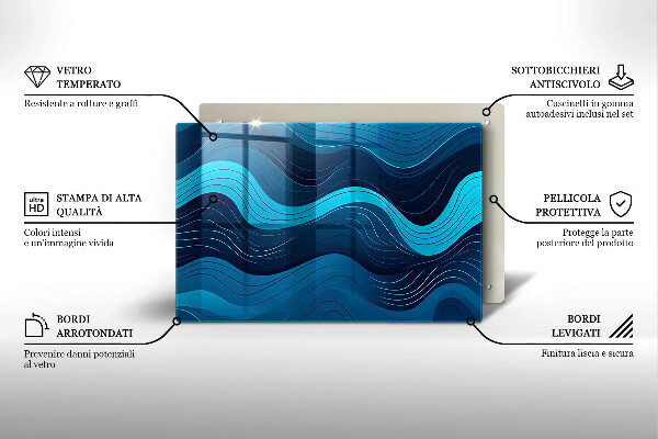 Protège plaque de cuisson Vagues abstraites