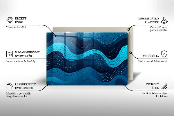 Protège plaque de cuisson Vagues abstraites