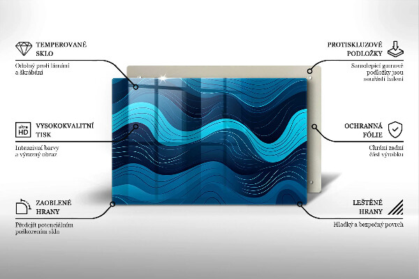 Protège plaque de cuisson Vagues abstraites