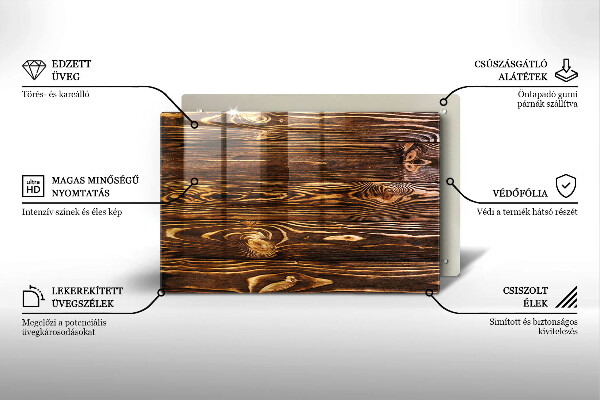 Protège plaque de cuisson Texture du bois