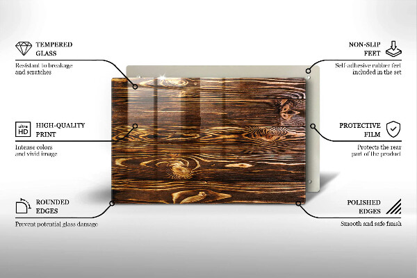 Protège plaque de cuisson Texture du bois