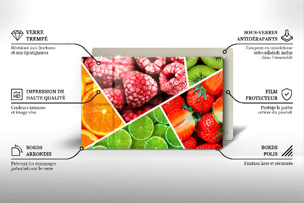 Protège plaque de cuisson Fruits colorés