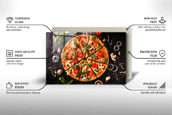 Protège plaque de cuisson Pizza aux champignons