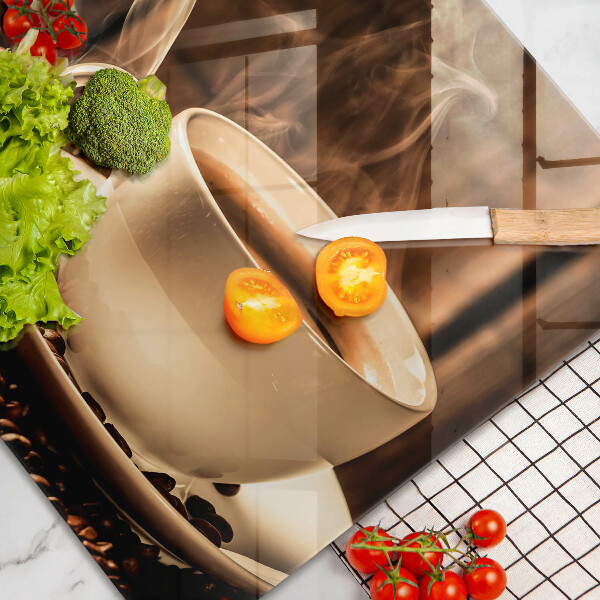 Protège plaque de cuisson Tasse et grains de café