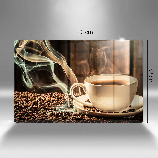 Protège plaque de cuisson Tasse et grains de café