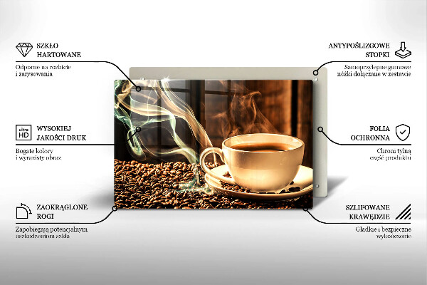 Protège plaque de cuisson Tasse et grains de café