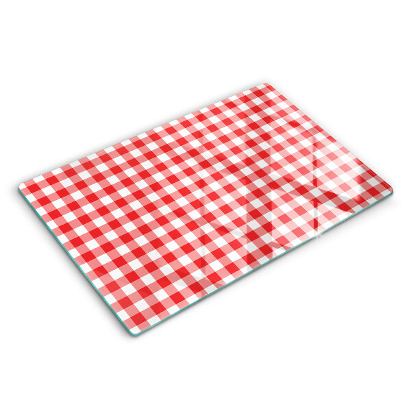 Protège plaque de cuisson Motif à carreaux rouge et blanc