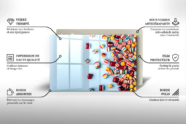 Protège plaque de cuisson Bonbons colorés