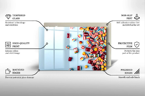 Protège plaque de cuisson Bonbons colorés