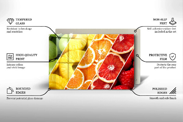 Protège plaque de cuisson Fruits colorés