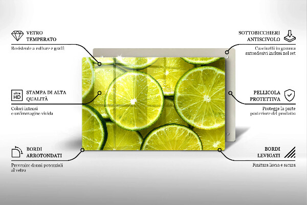 Protège plaque de cuisson Tranches de citron vert