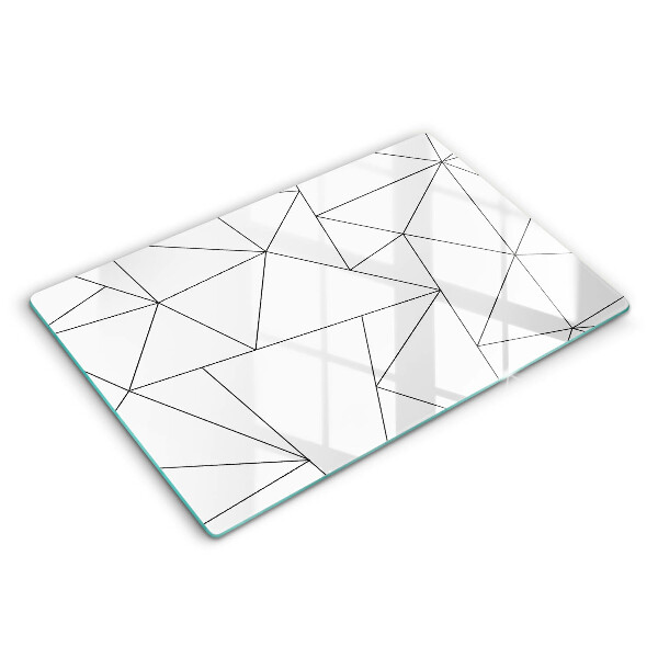 Protège plaque de cuisson Triangles blancs