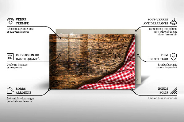 Protège plaque de cuisson Table en bois