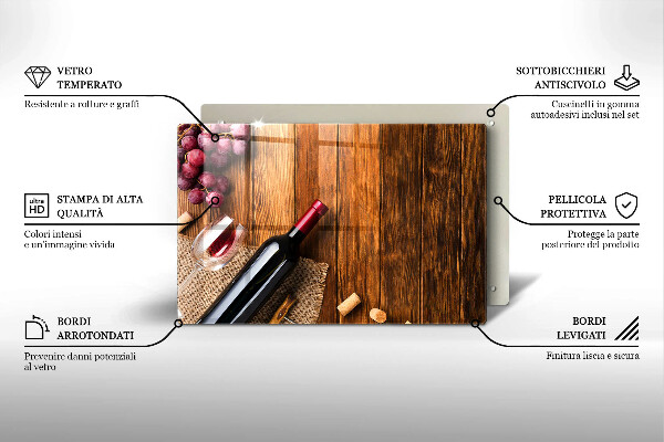 Protège plaque de cuisson Une bouteille de vin rouge