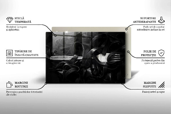 Protège plaque de cuisson Pâtes tagliatelles noires