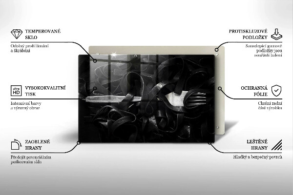 Protège plaque de cuisson Pâtes tagliatelles noires