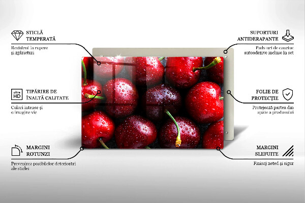 Protège plaque de cuisson Gros plan de cerises-plan cu cireșe