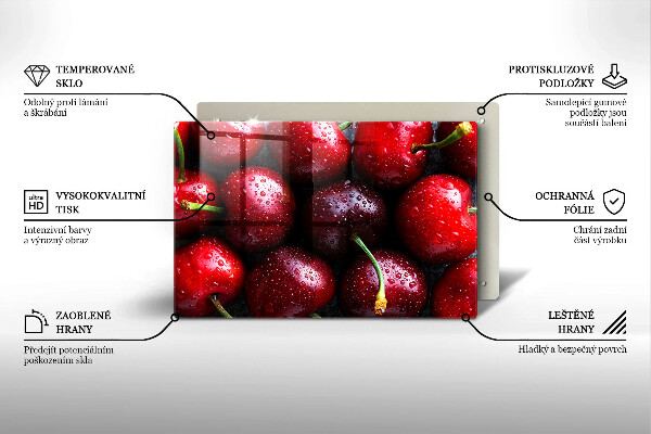 Protège plaque de cuisson Gros plan de cerises-plan cu cireșe