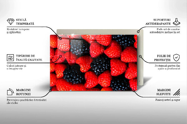 Protège plaque de cuisson Framboises et mûres