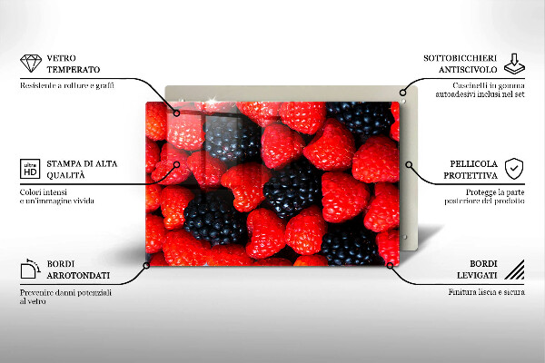 Protège plaque de cuisson Framboises et mûres