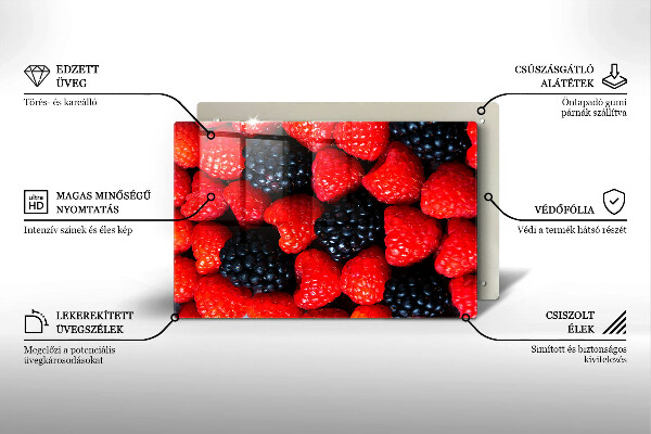 Protège plaque de cuisson Framboises et mûres