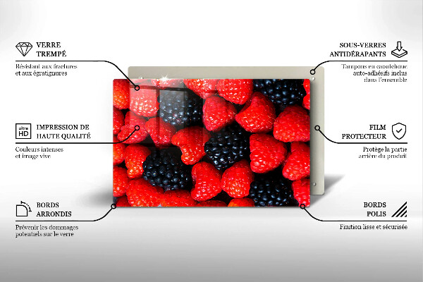 Protège plaque de cuisson Framboises et mûres