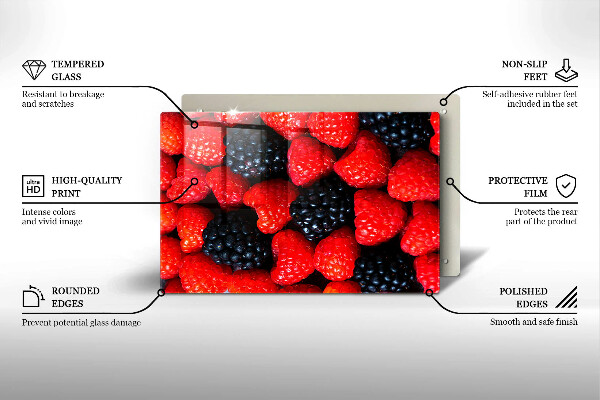 Protège plaque de cuisson Framboises et mûres