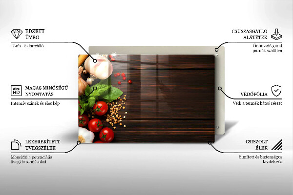 Protège plaque de cuisson Des légumes sur la table