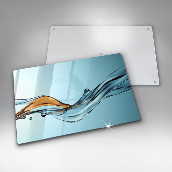 Protège plaque de cuisson Eau sur fond bleu