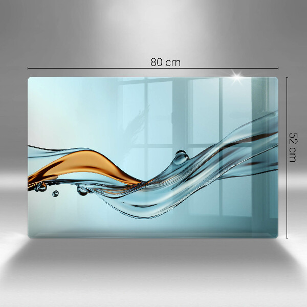 Protège plaque de cuisson Eau sur fond bleu