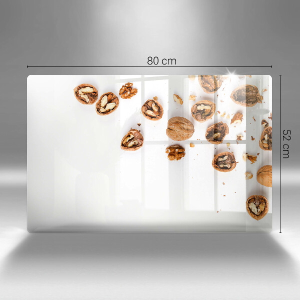 Protège plaque de cuisson Noix sur fond blanc