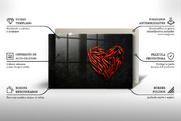 Cache plaque de cuisson Coeur de piment