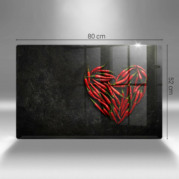 Cache plaque de cuisson Coeur de piment