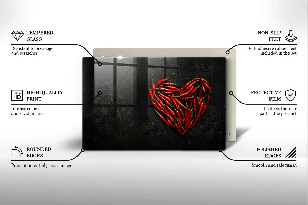 Cache plaque de cuisson Coeur de piment