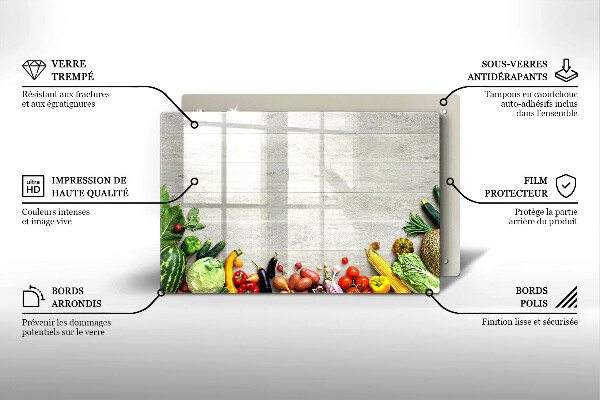 Cache plaque de cuisson Légumes sur couvertures
