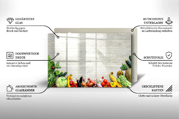 Cache plaque de cuisson Légumes sur couvertures