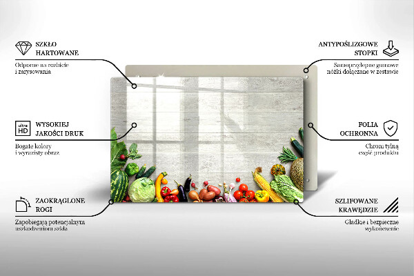 Cache plaque de cuisson Légumes sur couvertures