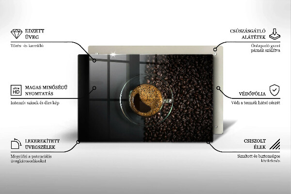 Cache plaque de cuisson Café et grains